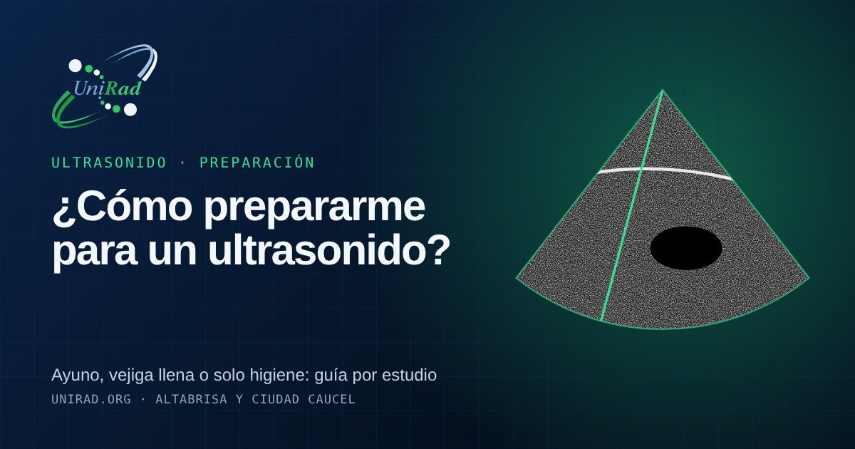 Ilustración de un transductor de ultrasonido con el texto: cómo prepararte para tu ultrasonido